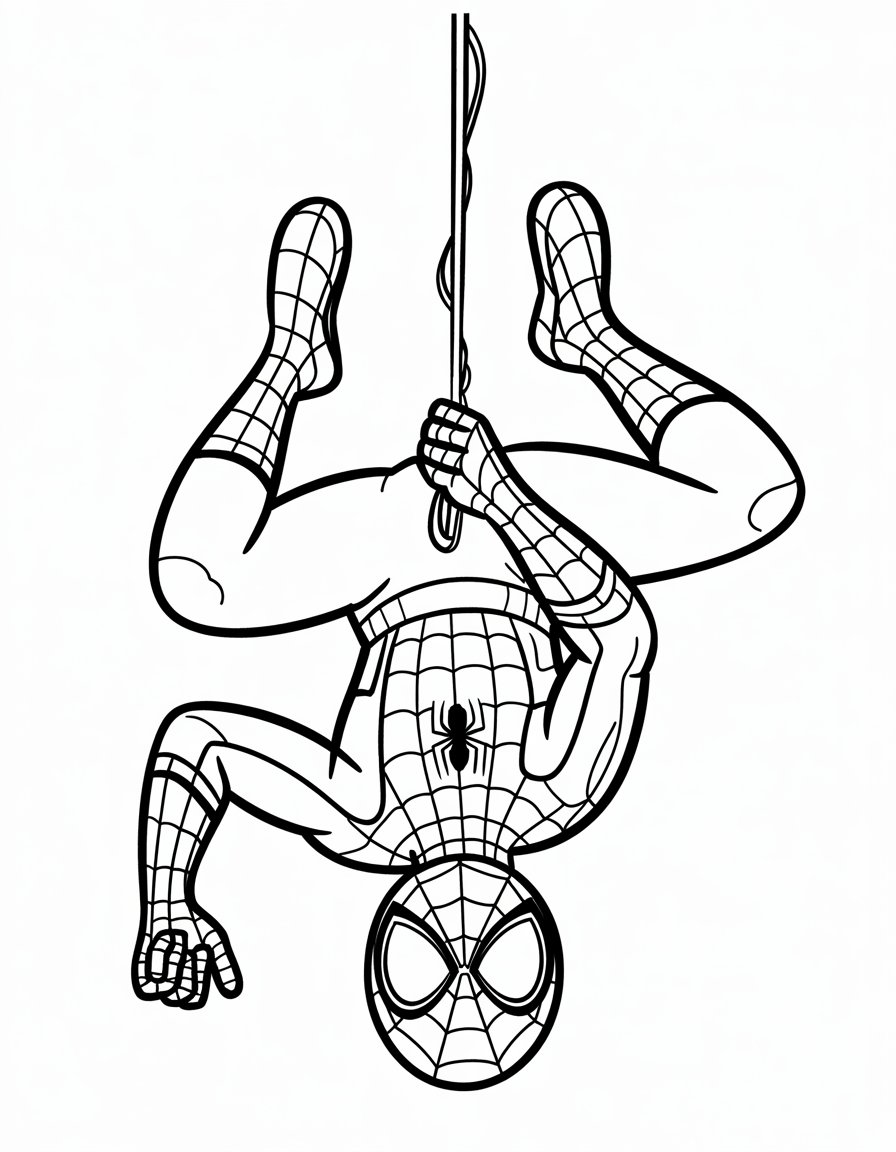 Spider-Man Hanging Upside Down